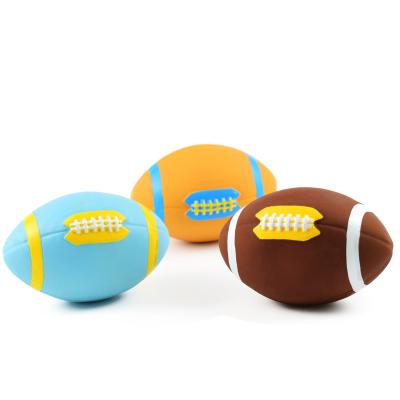 China High Quality Durable Using Various 10*6.5cm Pet Toy Soft Latex Dog Rugby Toy for sale