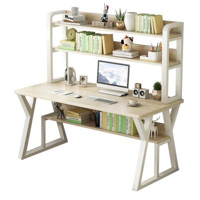 China Modern Wholesale Cheap Wooden Computer Steel Built In Desk With Book Storage for sale