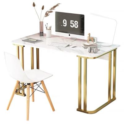 China Durable Metal Frame Modern Marble Bedroom Table Gold Physical Channels Table for sale