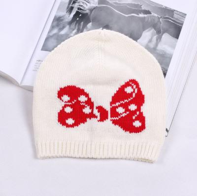 China Winter Baby COMMON Cute Hat For Girls Pony Tail Jacquard Hats Caps Knitted Hat Autumn Warm Beanies Soft Cotton Kids Caps for sale