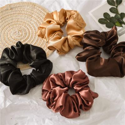 China Popular Imitate Satin Silk Ponytail Strong Elastic Hair Scrunchies For Women for sale