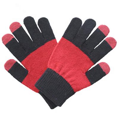 China Jacquard Blend Colors Stretch Texting Adult Size Winter Gloves Tablet Acrylic Fibers Knitted Gloves Smartphone Magic Touch Screen Gloves for sale