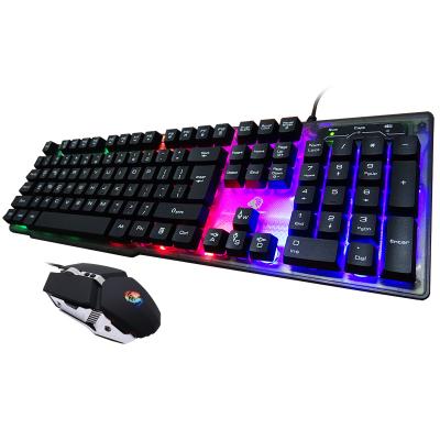 China Colorful Lights New Product USB Wired Ergonomic Office Professional Gaming Keyboard And Mouse Combo Cheap Keyboards for sale