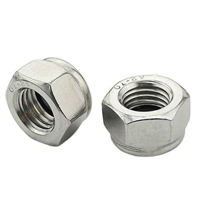 China Heavy industry stainless steel nylon insert hex lock nut, M4/M5-0.8/M6 DIN 985 bluk A2-70/18-8 metric nylon for sale