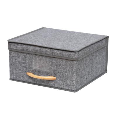 China Sustainable Canvas Collapsible Storage Bins With Lid Storage Boxes With Carry Handles And Study Heavy Cardboard for sale