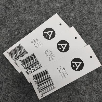 China Hang Tags Custom White Viable hang tag printing 400 gsm paper swing hang tags tagsfor clothes bags with barcode for sale