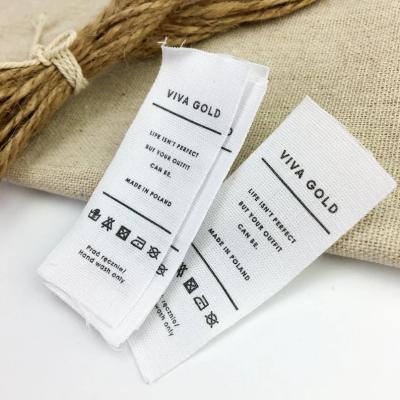 China Washable Cotton Soft Care Labels Cotton Soft Cotton Label Printing Cotton Neck Label for sale