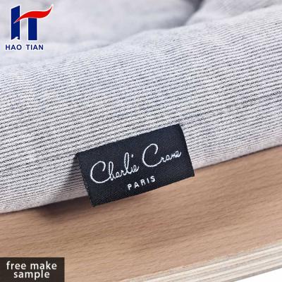 China Washable Loop Label Logo Cushions Labels For Apparel Personalized Apparel Neck Label With Size for sale