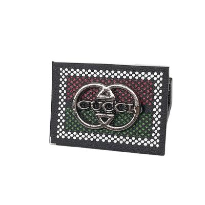 China Fashion Lattice Metal Viable Custom Logo Embossed Designer Patch Leather Tags For Dressing for sale