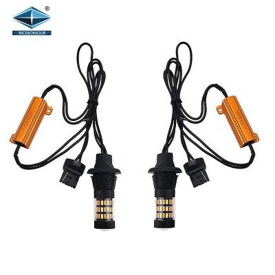 China Dual Color Canbus LED Coaster Dual Color 1156 1157 T20 3014 96SMD LED White Amber Turn Signal Light Signals for sale