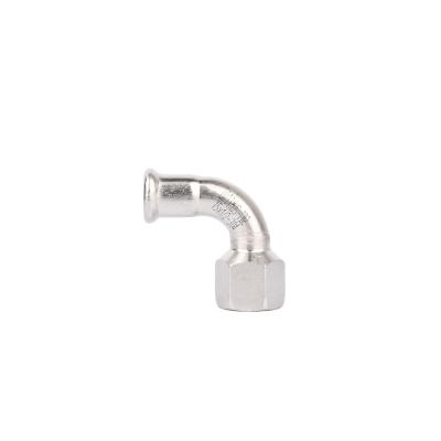 China Professional Water System Pipeline Press Fitting 90 Degree Stainless Elbow With Female Thread for sale