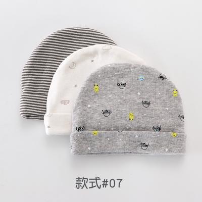 China Eco-Friendly Comfortable Accept Custom Logo 3 Pcs In A Cut Set Newborn Baby Soft Cotton Baby Hat for sale