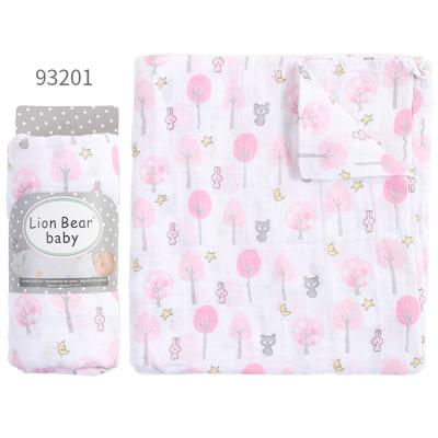 China Anti-Pull Gauze Soft Cotton 100% Newborn Baby Blankets Baby Muslin Cotton Wrap Wrap Blankets for sale