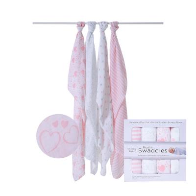 China Custom Hot Selling Baby Pad Organic Cotton Cartoon Printing Baby Blanket Baby Set With Packaging Box for sale