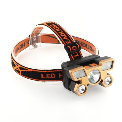 China Camping new 5 LED 18650 plastic LED rechargeable headlamp from Amazon for sale