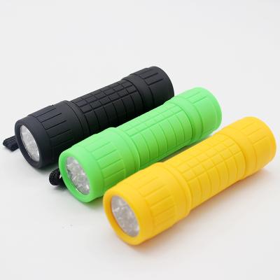 China Cheap Spotlight Emergency YAOMING 9led Torch Mini Rubber Light Flashlight Promotional / Led Torch for sale