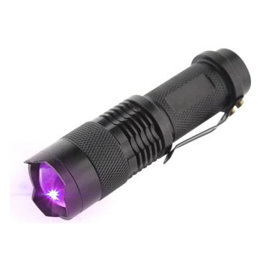 China LED UV Torch 395nm Violet Light UV Black Light Torch Led UV Flashlight for sale