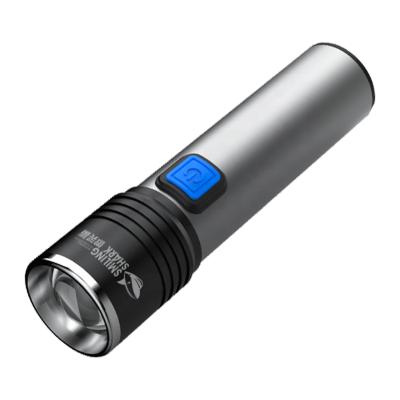 China SmilingShark High Power USB Rechargeable Flashlight Camping Waterproof Lightweight USB Flashlight Outdoor Zoomable Torch for sale