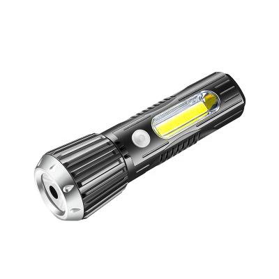 China Smiling Shark Camping Led Flashlight 3AAA Battery Flashlight ABS Flashlight Torch Light With Side Light for sale