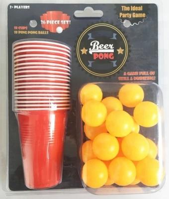 China Nightclub Disposable Bar Disposable Party Games Drink Beer Pong Toy Kits With 24pcs Cups for sale