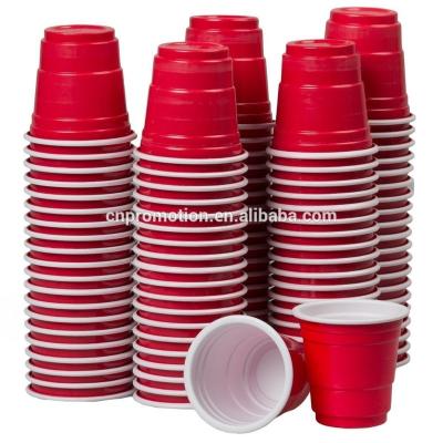 China Disposable Mini Red Party Cups 20 Count Disposable Shot Glasses 2 Ounce Plastic Shot Cups for sale