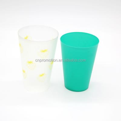 China 12oz Customized Printing Sustainable Plastic Reusable Mug For Promotion for sale