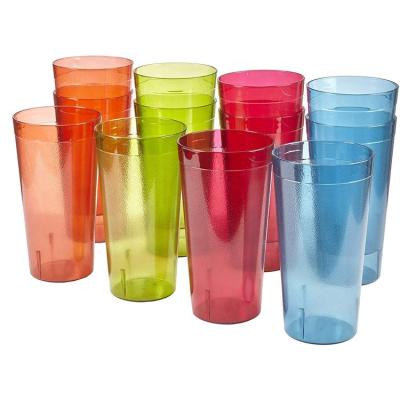 China Custom logo stocked high capacity bpa free frosted mugs 32 oz plastic pestaurant style tumblers for beverage drinking for sale