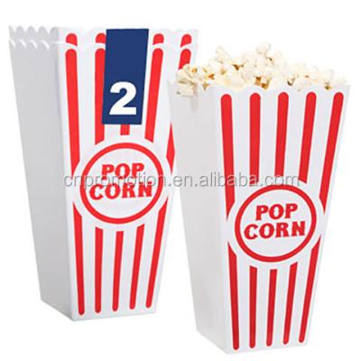 China Porcorn popular classic square popcorn plastic bowl red and white striped boxes for sale