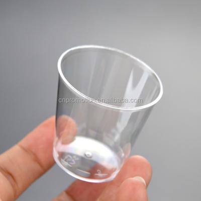 China Small Viable Plastic 1oz Shot Glass In Colors PS Material for sale