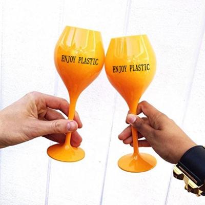 China Hot sale 130ml viable hot sale bpa free reusable champagne flute customized plastic wine glass for sale