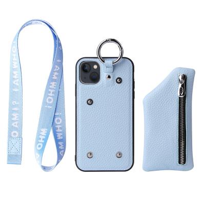 China Multifunctional shockproof wallet phone case manufactures with shoulder band for i mini pro phone max 13 cellphone bags for cards money for sale