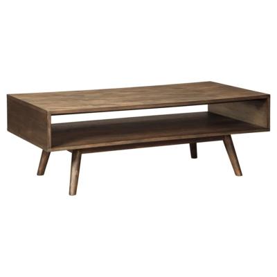 China SKD Mid Century Modern Wooden Cocktail Table Rectangular Coffee Table for sale