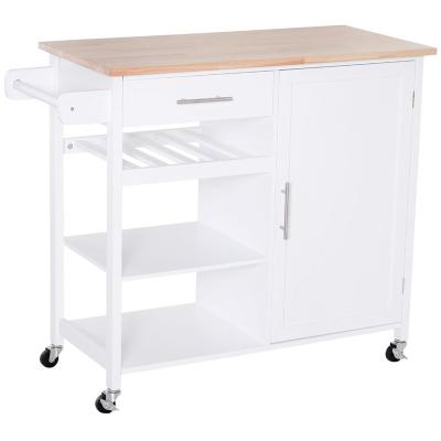 China PANEL Rolling Kitchen Island Cart With Large Countertop, for sale