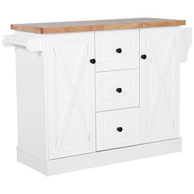 China MDF Wooden Mobile Kitchen Island Cart With Drawers And Wheels for sale