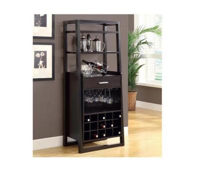 China 2016 Antique Hot Sale Tall Solid Wood Espresso Wine Corner Display Cabinet for sale