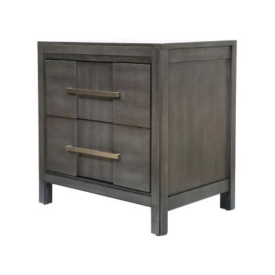 China K/D Transitional Shooter Nightstand - Solid Wood Gray 2 for sale