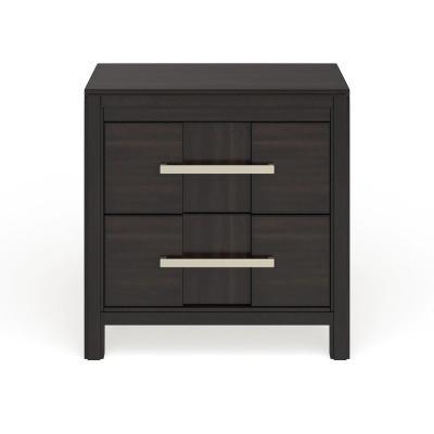 China K/D Nightstand 2 Drawer - Transitional Wood Gray for sale