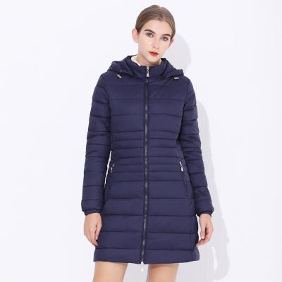 China 2021 ladies warm breathable Autumn And Winter Medium Length plus size down coat light pure color for sale