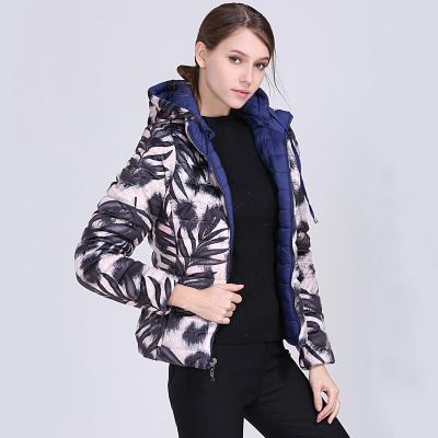 China Women Breathable Hoodie Double Side Wear Winter Padded Down Jacket Coat Print And Best Selling Solid Coat for sale