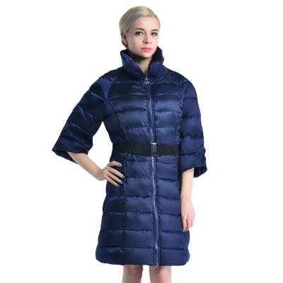 China New Arrival Windproof Winter Long Belt Down Waterproof Hooded Stripper Quilted Jacket Women Casual Warm Coat for sale