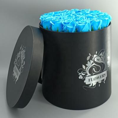 China Recycled Materials Top Selling Boxes Round Cylinder Hat Roses Paper Box For Flower Boxes Gift for sale