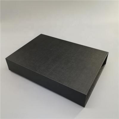 China Gift Accept Custom Gift Box Packaging Clothing , Luxury Black Rigid Clamshell Paper Boxes for sale