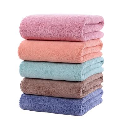 China Other wholesale coral super absorbency velor price quick dry towel ex factory can choose more colors for sale