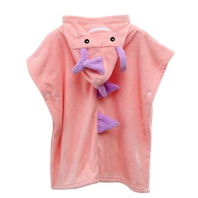 China QUICK DRY hooded children's bathrobe with high quality cotton animal design for sale