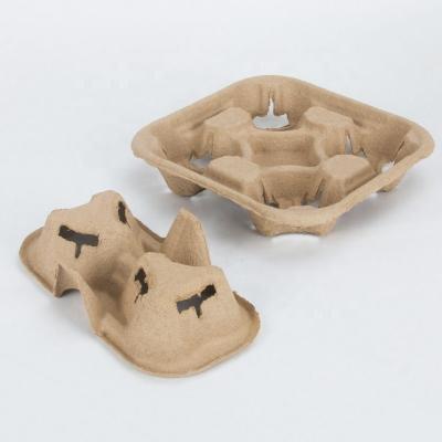 China 2 Cubes/4 Cubes Disposable Tray Biodegradable Portable Disposable Bagasse Tray Cup for sale