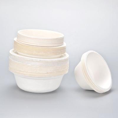 China Fiber Disposable Tableware Sugar Cane Round Shape Bowls Bagasse Bowl 20 Ounce Container for sale