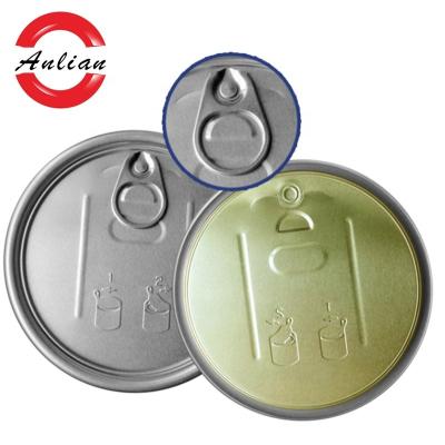 China Tin Can Aluminum Lids Paper Tube 401# Child Safe Easy Open Sealing Top Food Can Alu Lid for sale