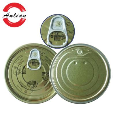 China Child Safe Liner Tinplate Easy Open Lid For Meat Can Lid Round Cover With Pull Ring Tin Easy Open End for sale