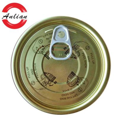 China Tunas 307# child safe tin can easy open lid with tin spool for sale