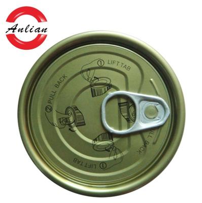 China 300# Llid 73mm Eoe Easy Open Child Safe Easy Open End Lids For Tomato Cans Top for sale